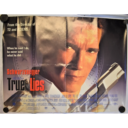 136 - Film Poster-'True Lie's'-starring Arnold Schwarzenegger-Jamie Lee Curtis-double sided poster-measure... 