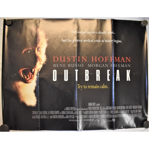 138 - Film Poster-'Outbreak'-starring Dustin Hoffman-measurements 100cm x 76cm-creases down middle of post... 