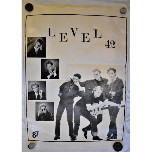 206 - Poster-1987-'Level 42'-measurements 100cm x 76cm-fold and creases other wise good condition