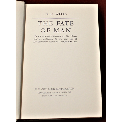 415 - Book - The Fate of Man by H.G. Wells, used-hardback-dust wrapper faults