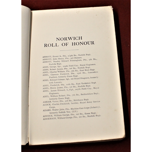 420 - Book - Norwich Roll of Honour of Citizens who fell in The Great War 1914-1919. Pub: The Norwich Corp... 