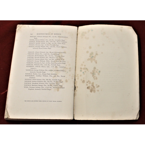 420 - Book - Norwich Roll of Honour of Citizens who fell in The Great War 1914-1919. Pub: The Norwich Corp... 