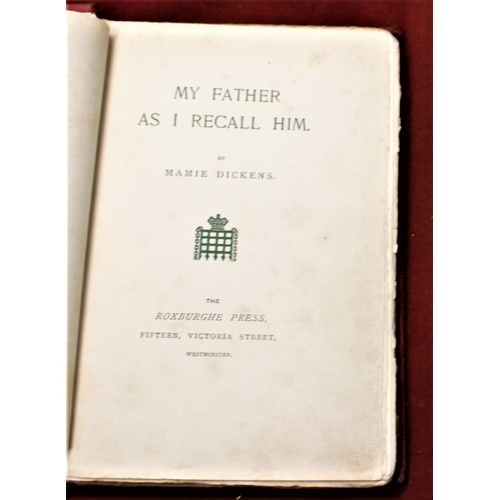 423 - Book- Mamie Dickens-'My Father as l Recall Him-' memoirs of Charles Dickens 1900s foxing on pages ge... 