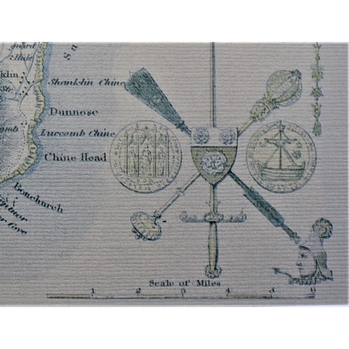 278 - Map of the Isle of Wight-coloured Map (Reproduction) measurements 38cm x 32cm excellent condition