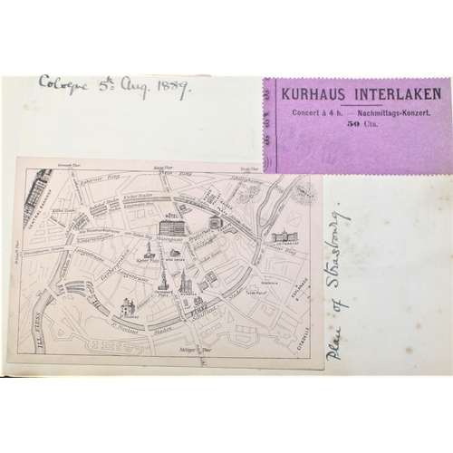 432 - Theatre (Memorabilia) Ticket Stubs and plan of Strasbourg on cover-map inside and theatre programme ... 