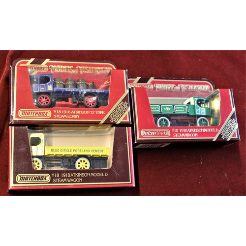 450 - Toys-Matchbox-(3) models of yesteryear Y-18 Atkinson steam Wagon-D Type steam lorry-Steam wagon Mod ... 