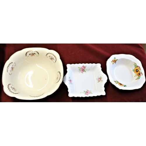 463 - Chinaware Dishes and bowls including Alfred Meakin bowls with floral designs (5),  Crown Staffordshi... 