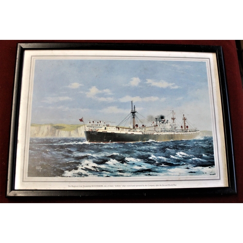 281 - The Harrison Line Steamship 'Successor'-picture of the ship (After 2nd World War) artist Colin Verit... 