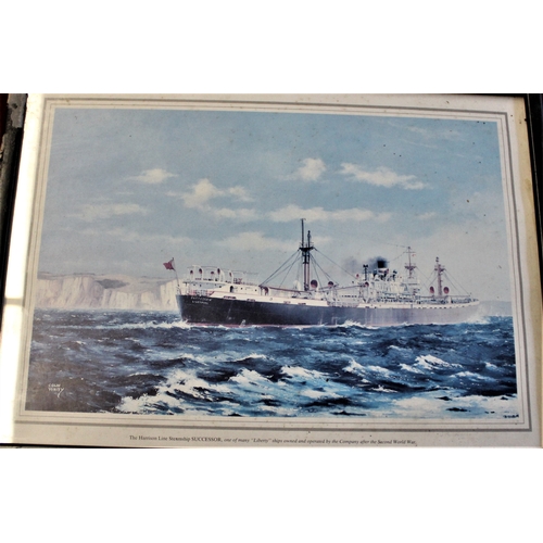 281 - The Harrison Line Steamship 'Successor'-picture of the ship (After 2nd World War) artist Colin Verit... 