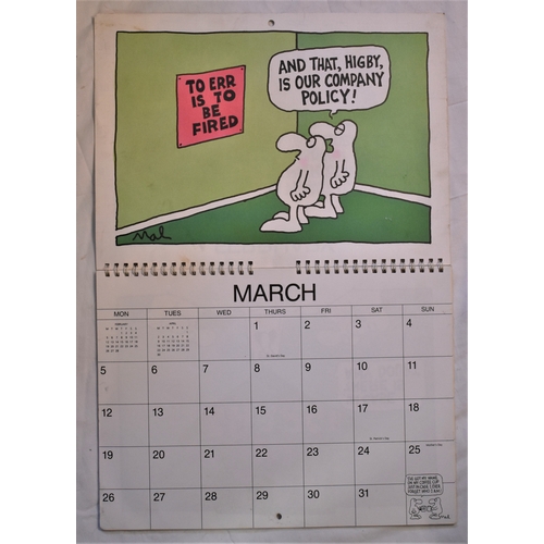 260 - Calendar 1990-The Humour of Malcolm Hancock-measurements 32cm x 23cm-excellent condition