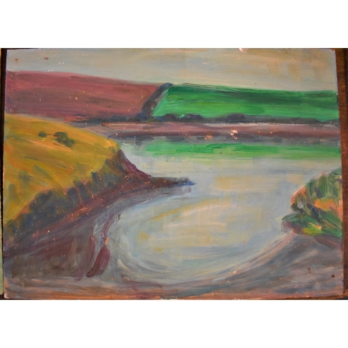 289 - Paintings (Landscapes) on board not canvas-measurements (2) 28cm x 20cm-28cm x 22cm-good condition-u... 