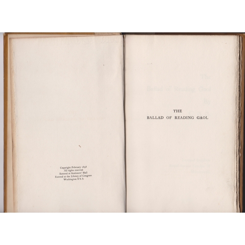 410 - Oscar Wilde: The Ballad of Reading Gaol. London: Smithers, date 1898 first edition hardcover in very... 