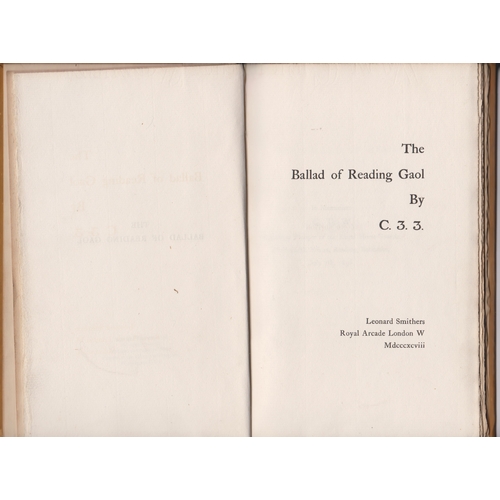 410 - Oscar Wilde: The Ballad of Reading Gaol. London: Smithers, date 1898 first edition hardcover in very... 