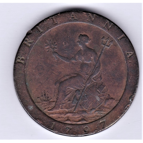 40 - Great Britain 1797 'Cartwheel' Penny, fine