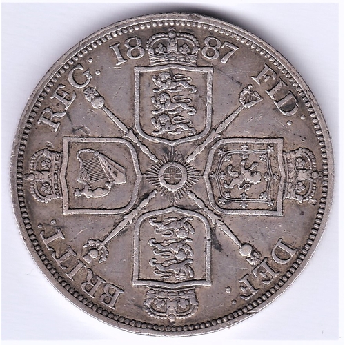 48 - Great Britain 1887 Victoria Double Florin, very fine