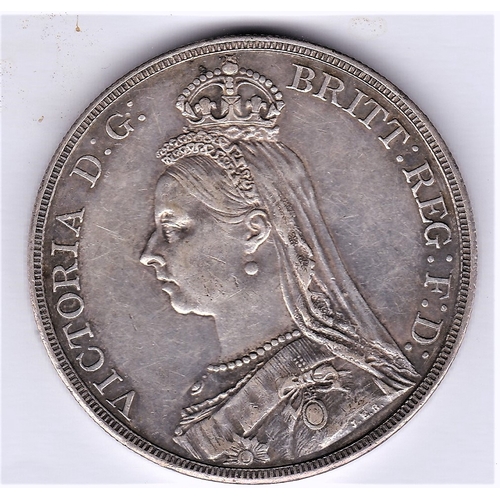 53 - Great Britain 1890 Victoria Silver Crown, very fine