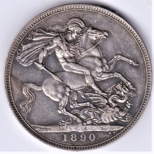 53 - Great Britain 1890 Victoria Silver Crown, very fine