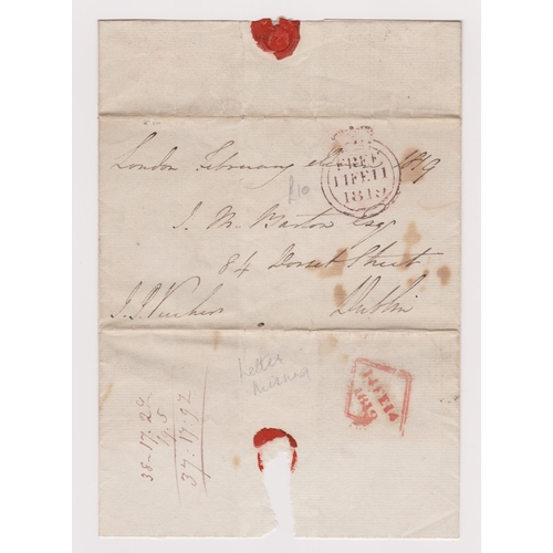 123 - Great Britain 1819-Ireland wrapper posted to Dublin-crown free double circle Free/11FE11/1819 cancel... 