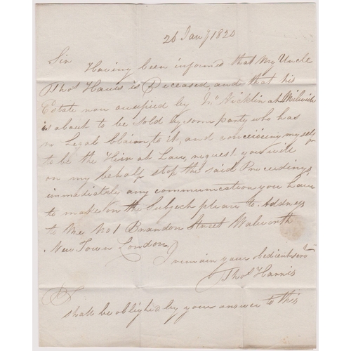 125 - Great Britain 1820-EL dated 26th Jan 1820-posted to Stone Staffs-manuscript paid and 10 large red si... 