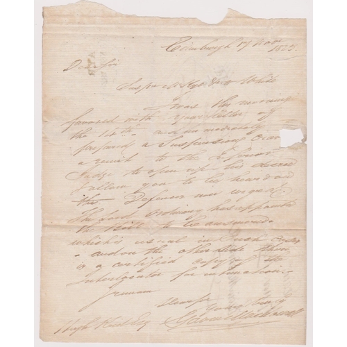 128 - Great Britain 1823-Scotand EL dated 17th Nov 1823 Edinburgh posted to Ayr-manuscript 9 with black ad... 