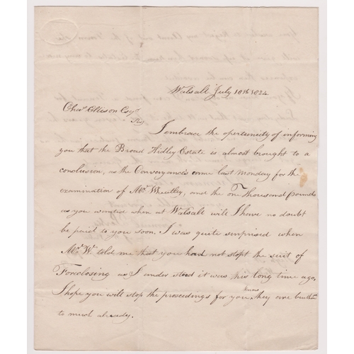 131 - Great Britain 1824-EL dated July 18th 1824-Walsall posted to London-manuscript 9 - 2line Walsall 128... 