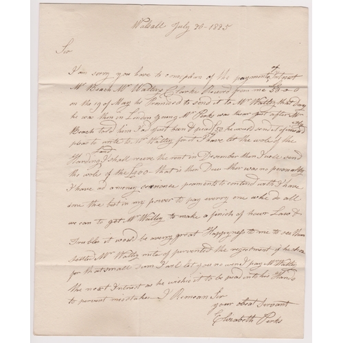 133 - Great Britain 1825-EL dated July 25th 1825 Walsall posted to London-manuscript 9-red 2 ring cancel J... 