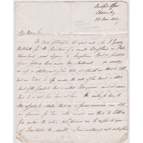 134 - Great Britain 1826-EL dated 26th Nov 1826-posted to Launceston cancelled black 2 ring No26 1826 canc... 