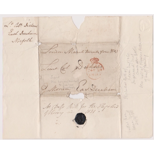 141 - Great Britain 1831-Wrapper with enclosed letter and invoice dated March 24th 1831 London posted to E... 