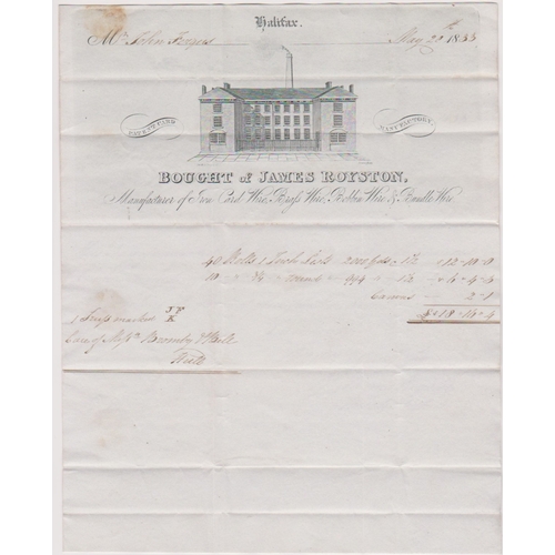 143 - Great Britain 1833-EL and invoice dated May 21st 1833 Halifax posted to Kirkaldy-red Halifax/21MY/18... 