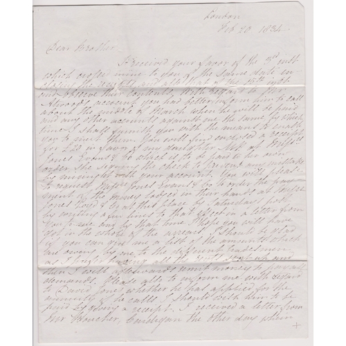 144 - Great Britain 1834-EL dated Feb 20th 1834 London posted to Lampeter-red crown FREE/20FE20/1834 cance... 