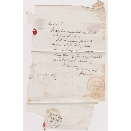 146 - Great Britain 1835-damaged EL posted London to the Lord Bishop of Norwich with a Royal instruction r... 