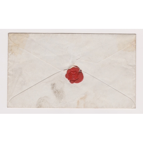 151 - Great Britain 1841 era-envelope posted with SG8-1d stamp cancelled with Maltese Cross number 5 cance... 