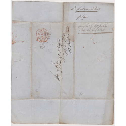 156 - Great Britain 1848-EL dated 14th April 1848 Patents Office-Lincoln Inn Showing Building Plan-partial... 