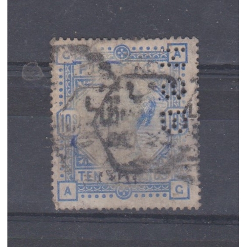 165 - Great Britain 1883-84 10/- blue-used SG183. Cat £25-imperf H5B