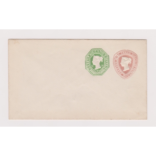 168 - Great Britain-Unused prepaid envelope with 3.1/2d pink and 1s green postage rate