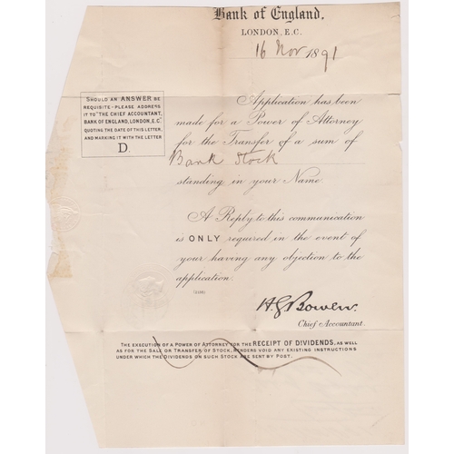 169 - Great Britain 1891-Bank of England prepaid envelope letter dated 16.11.1891 posted to Oakham cancell... 