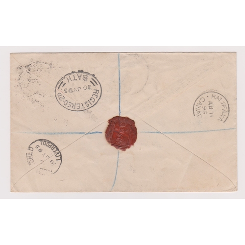 172 - Great Britain 1895-Illustrated stamp dealers registered envelope posted to West Indies cancelled reg... 