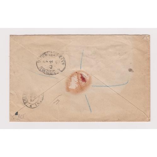 174 - Great Britain 1897-Illustrated commercial stamp dealers registered envelope overprinted with change ... 