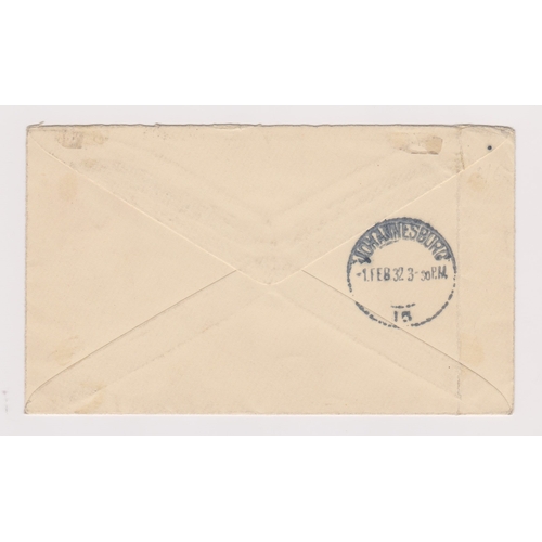 205 - Great Britain 1932-Michel U22B envelope posted air mail annotated 1st Regular Air Mail to The Cape 2... 