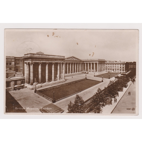 206 - Great Britain 1932-Picture postcard of British Museum London posted Airmail to the Postmaster Esteva... 