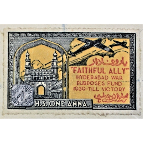 23 - Patriotic and Propaganda Cinderella Labels - Registered Air Mail Cover-dated 1944, posted India to U... 