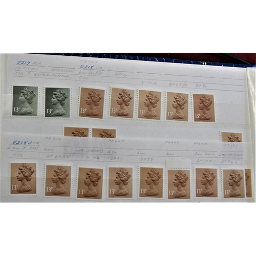 87 - Machin Issues - A highly specialised u/m mint collection in seven large stockbooks. A serious study ... 