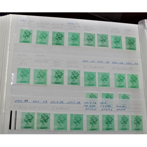 87 - Machin Issues - A highly specialised u/m mint collection in seven large stockbooks. A serious study ... 