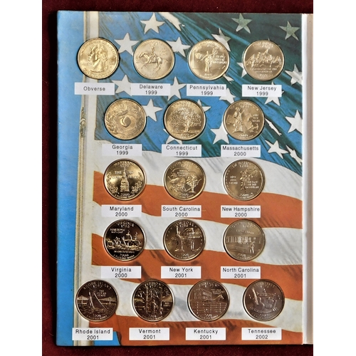 152 - USA Commemorative Quarters of the United States, Collectors album. (51 all unc)