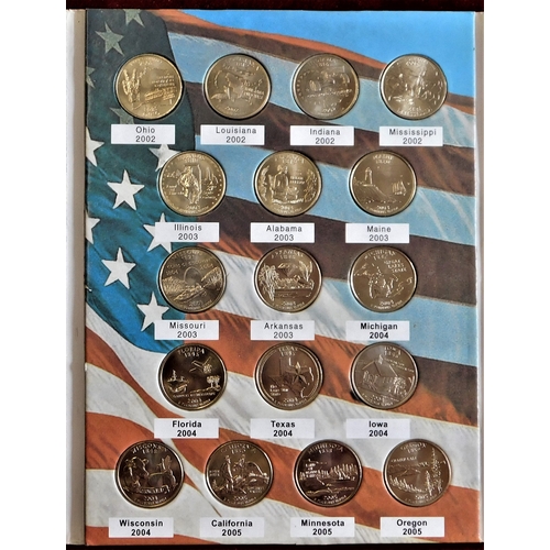 152 - USA Commemorative Quarters of the United States, Collectors album. (51 all unc)