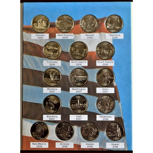 152 - USA Commemorative Quarters of the United States, Collectors album. (51 all unc)