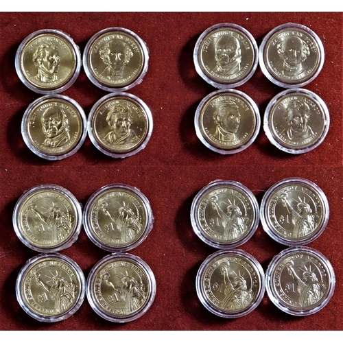 157 - USA - 2008 Presidential Dollar 'P'(4) and 'D'(4) BUNC (8) in capsules(8)