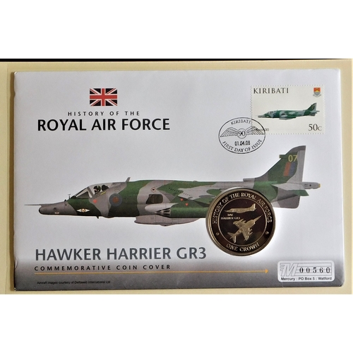 166 - 2008 - History of the  Royal Air force, Gibraltar 2008 crown BUNC on Kiribati FDC Hawker Harrier GR3