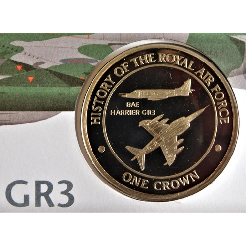 166 - 2008 - History of the  Royal Air force, Gibraltar 2008 crown BUNC on Kiribati FDC Hawker Harrier GR3