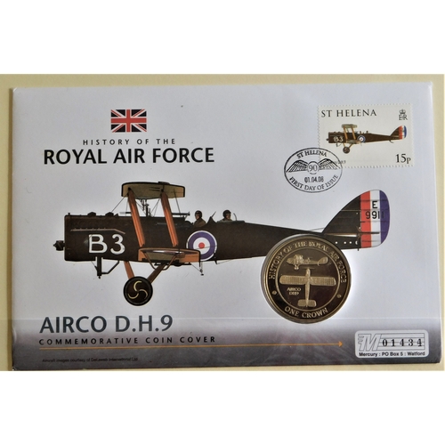 167 - 2008 - History of the Royal Air force, Gibraltar 2008 crown BUNC on St Helena FDC airco D.H.9